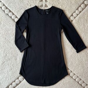 Black quarter sleeve mini dress